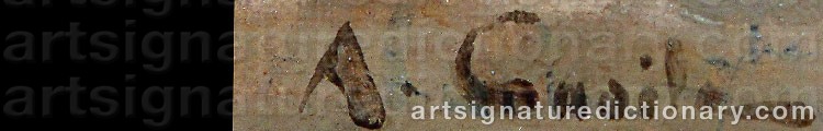 Authentic signature by Alfred CASILE on artwork