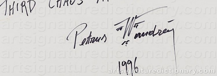 Authentic signature by Petrus WANDREY on  artwork