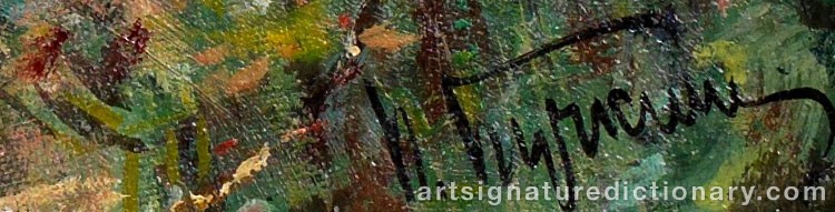 Authentic signature by Petr Dmitrievich BUCHKIN on  artwork