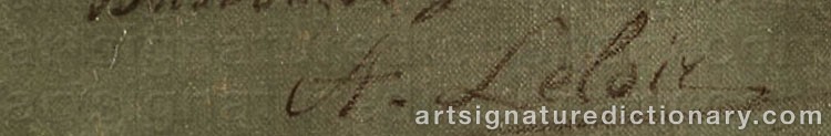 Authentic signature by Alexandre-Louis LELOIR on  artwork