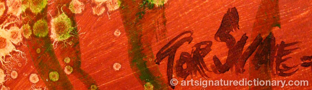 Authentic signature by Tor SVAE on  artwork