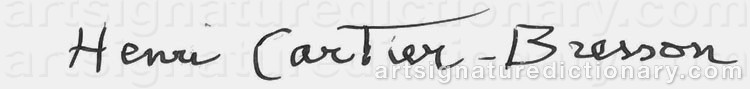 Authentic signature by Henri CARTIER-BRESSON on  artwork