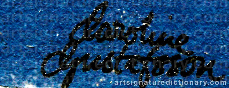 Authentic signature by Caroline GUSTAFSSON on  artwork