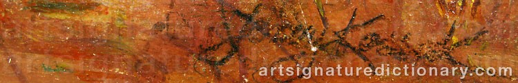 Authentic signature by Jerzy KOSSAK on Painting/Watercolour artwork