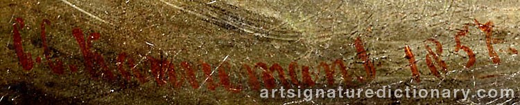 Authentic signature by Christiaan Cornelis KANNEMANS on  artwork