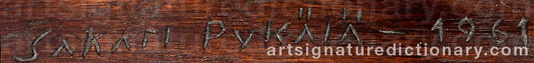 Authentic signature by Sakari PYKÄLÄ on  artwork