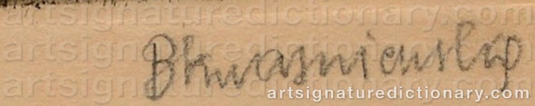 Authentic signature by Barbara KWASNIEWSKA on  artwork