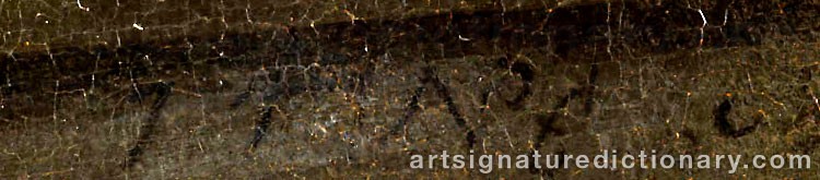 Authentic signature by Jan FRIS on  artwork