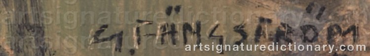 Authentic signature by Gustaf FÄNGSTRÖM on  artwork