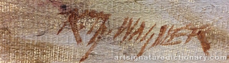 Authentic signature by Karl Theodor WAGNER on Painting/Watercolour artwork