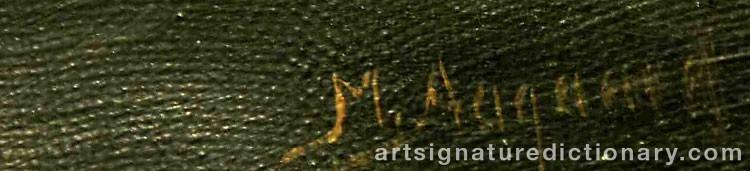 Authentic signature by Martin AAGAARD on  artwork