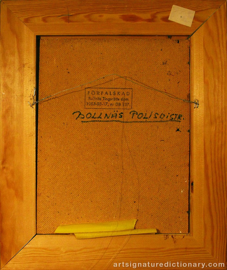 Close-up details showing Lars NORRMAN signature forgery characteristics