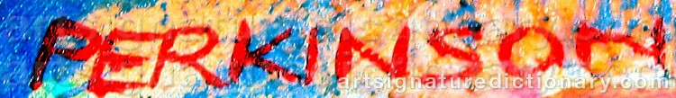 Authentic signature by Tom PERKINSON on  artwork