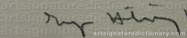 Authentic signature by Ingvar HURTIG on artwork