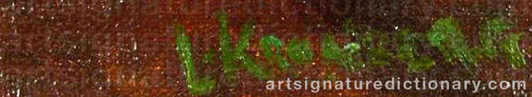 Authentic signature by Louis KRONBERG on artwork