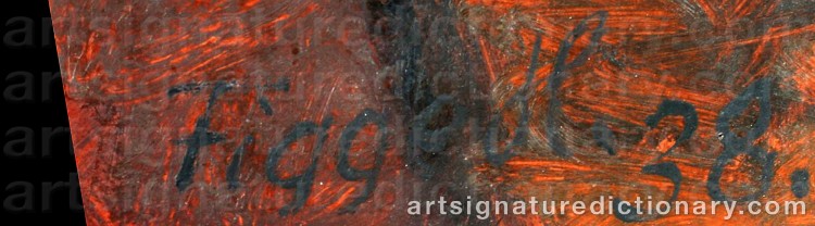 Authentic signature by Figge HOLMGREN on Painting/Watercolour artwork