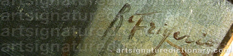 Authentic signature by Raffaele FRIGERIO on  artwork