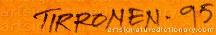 Authentic signature by Esko TIRRONEN on Painting/Watercolour artwork