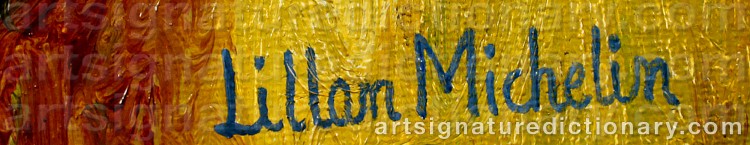 Authentic signature by Lillan MICHELIN on Painting/Watercolour artwork