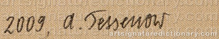 Authentic signature by Anna TESSENOW on  artwork