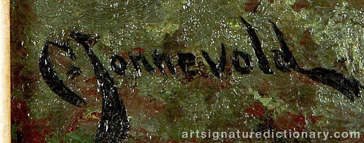 Authentic signature by Carl Henrik JONNEVOLD on Painting/Watercolour artwork