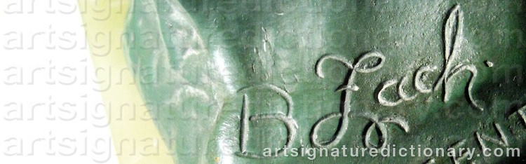 Authentic signature by Bruno ZACH on Sculpture artwork