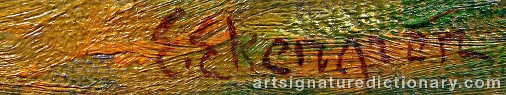 Authentic signature by Erik EKENGREN on  artwork