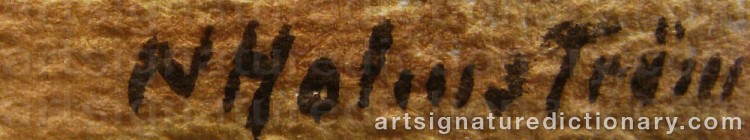 Authentic signature by N HOLMSTRÖM on artwork