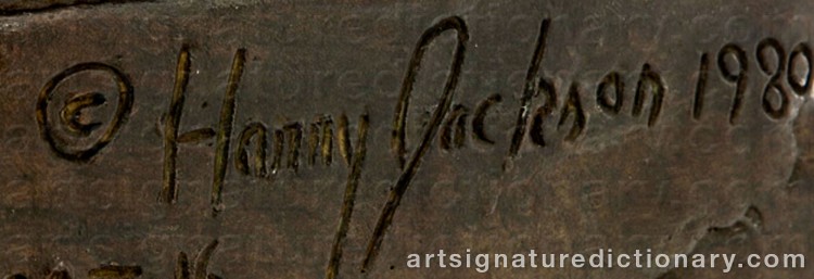 Authentic signature by Harry JACKSON on Sculpture artwork