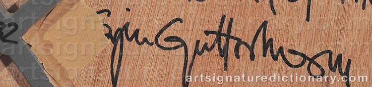 Authentic signature by Signe GUTTORMSEN on  artwork