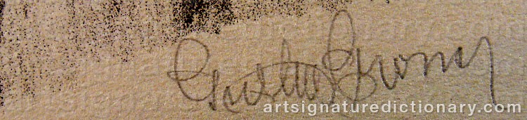 Authentic signature by Gustav CRONÉR on  artwork