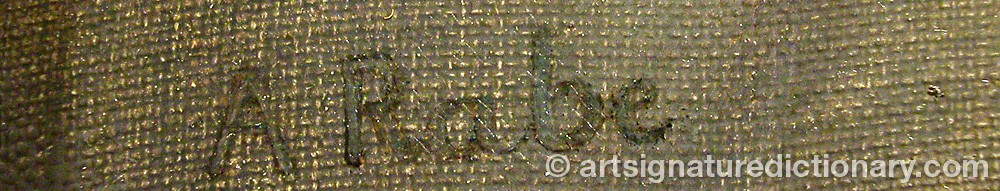 Authentic signature by Alida Christina RABE on  artwork