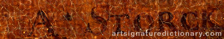 Authentic signature by Abraham Jansz STORCK on artwork