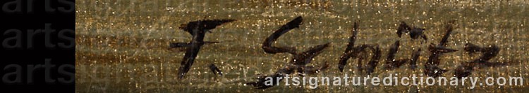 Authentic signature by Franz SCHÜTZ on  artwork