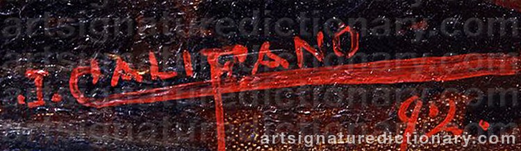 Authentic signature by John Edmund CALIFANO on Painting/Watercolour artwork