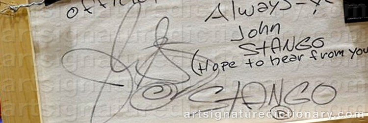 Authentic signature by John STANGO on Painting/Watercolour artwork