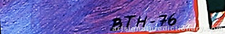 Authentic signature by Bjørn T. HANSEN on  artwork