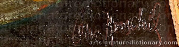 Authentic signature by Otto John HERSCHEL on  artwork