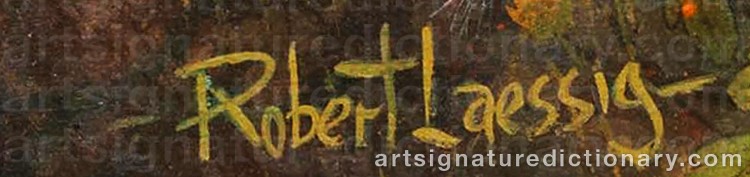 Authentic signature by Robert LAESSIG on Painting/Watercolour artwork