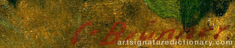 Authentic signature by Karl BRÜNNER on  artwork