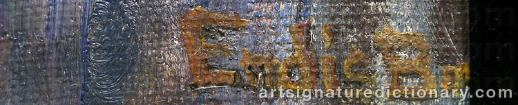 Authentic signature by Endis BERGSTRÖM on  artwork