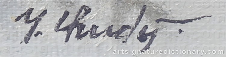 Authentic signature by Jaroslaw CHUDY on artwork