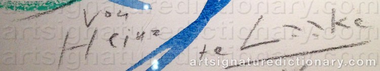Authentic signature by Heinz Te LAAKE on  artwork