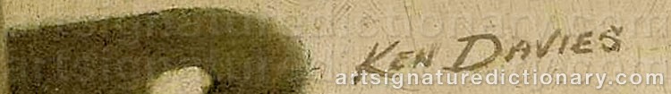 Authentic signature by Kenneth Southworth DAVIES on  artwork