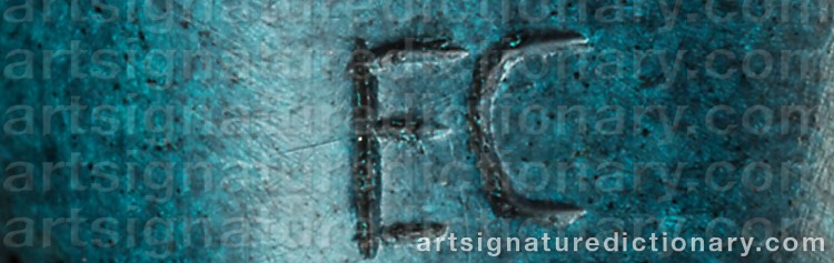 Authentic signature by Elizabeth CATLETT on Sculpture artwork