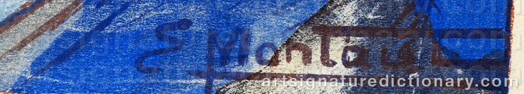 Authentic signature by Ernest MONTAUT on  artwork