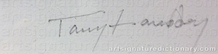 Authentic signature by Tony LANDBERG on  artwork