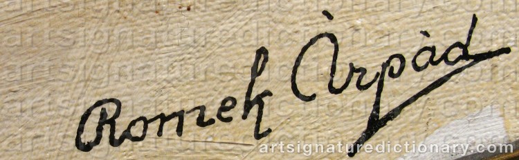 Authentic signature by Romek ARPAD on Painting/Watercolour artwork
