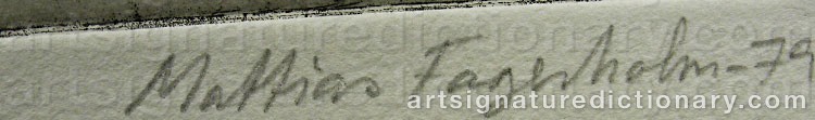 Authentic signature by Mattias FAGERHOLM on  artwork