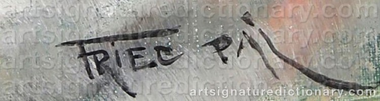 Authentic signature by Pal FRIED on Painting/Watercolour artwork